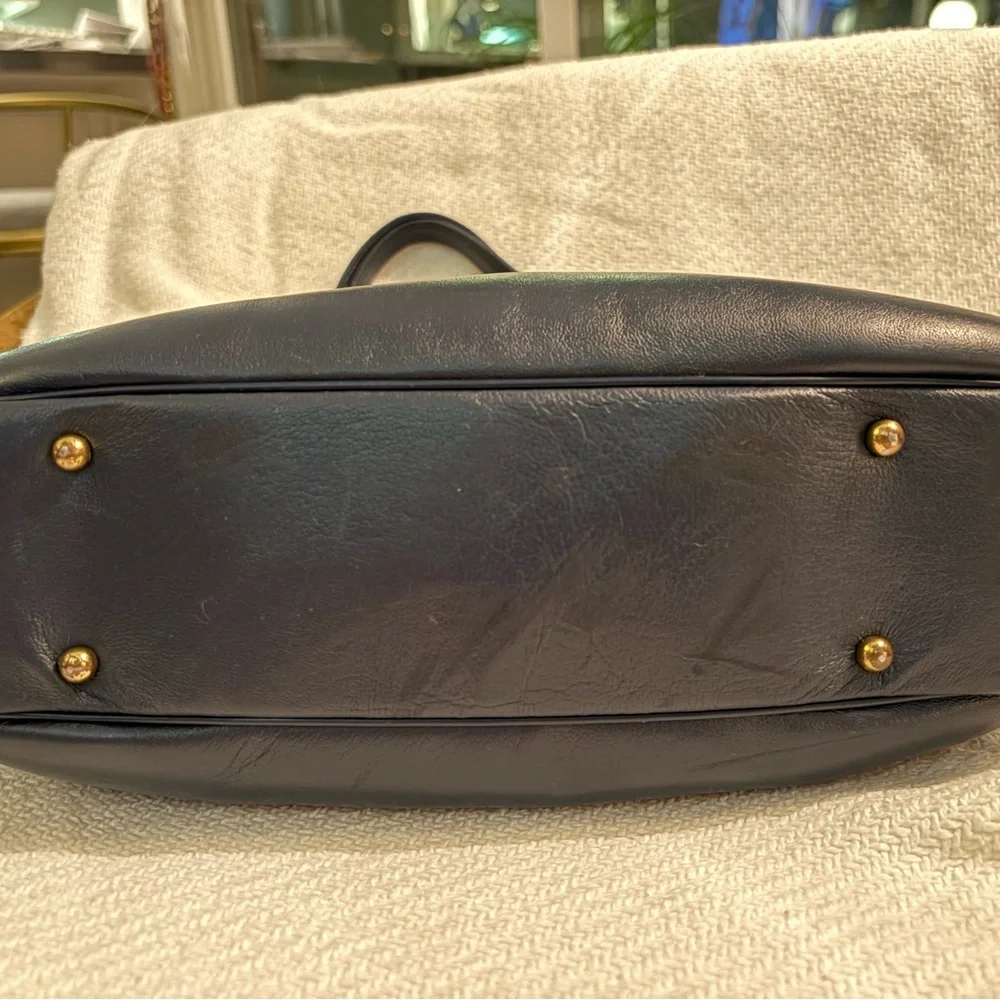 Classic Black Leather Satchel Handbag